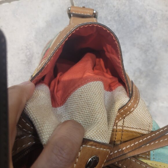 FOSSIL PATCHWORK LEATHER HANDBAG~RARE - Picture 9 of 9